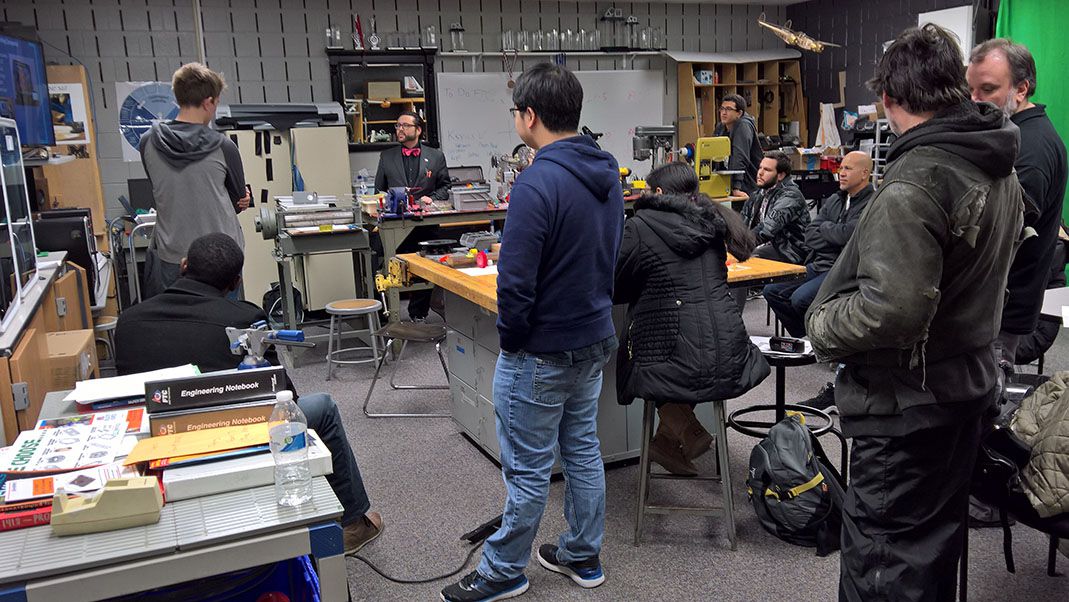 Students attending a 2016 workshop in the Makerspace.