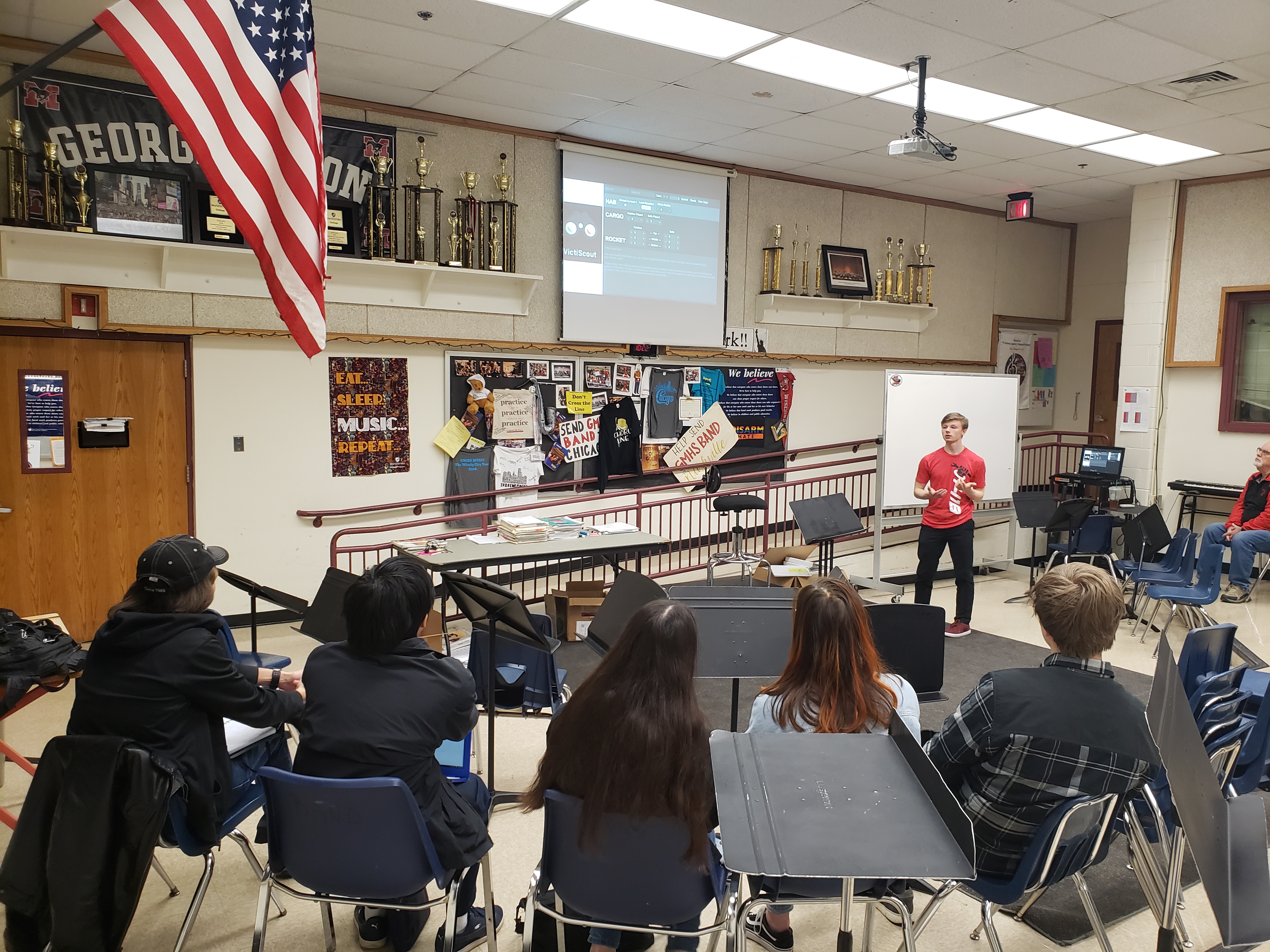 Students attending a 2019 workshop in a scouting lecture.