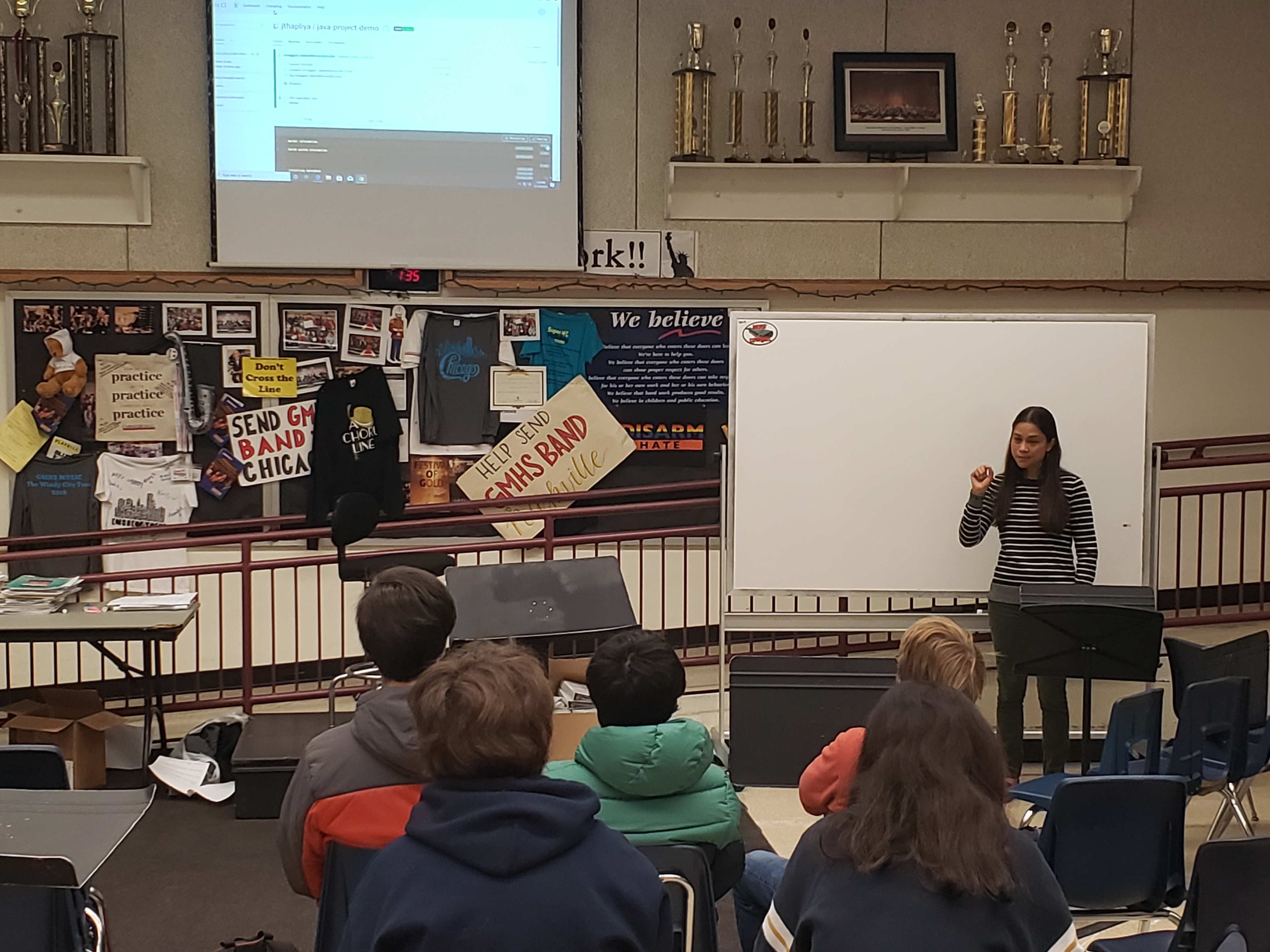 Students attending a 2019 workshop in a programming lecture.